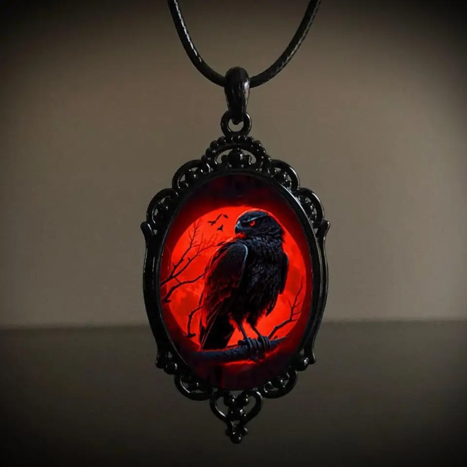 Men'S Vampire Accessories - Gothic Vampire Owl Cameo kalung wanita
