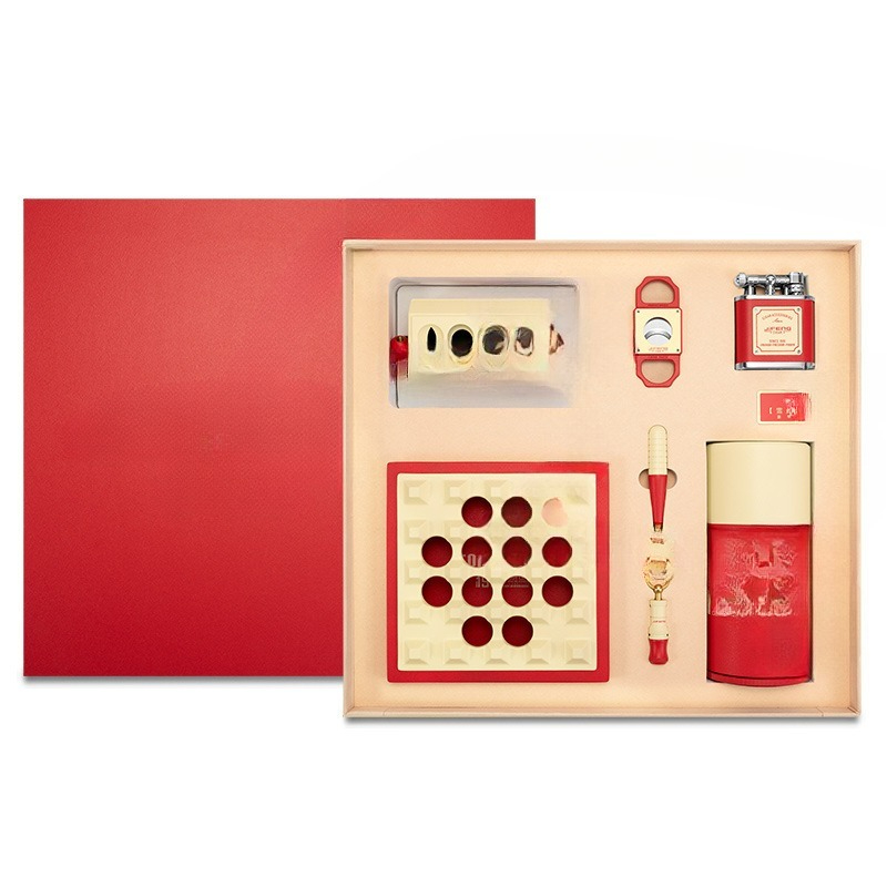 Cigar Cutter Set - Pemotong Cerutu, Pemantik Api, Asbak, Bor