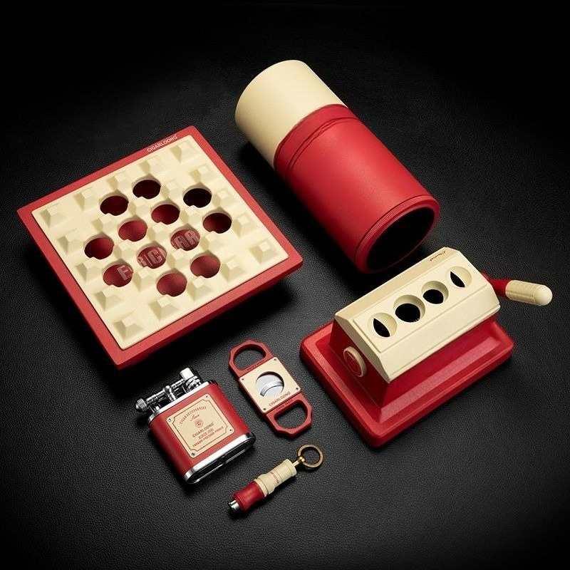 Cigar Cutter Set - Set cerutu, pemotong cerutu, bor asap,