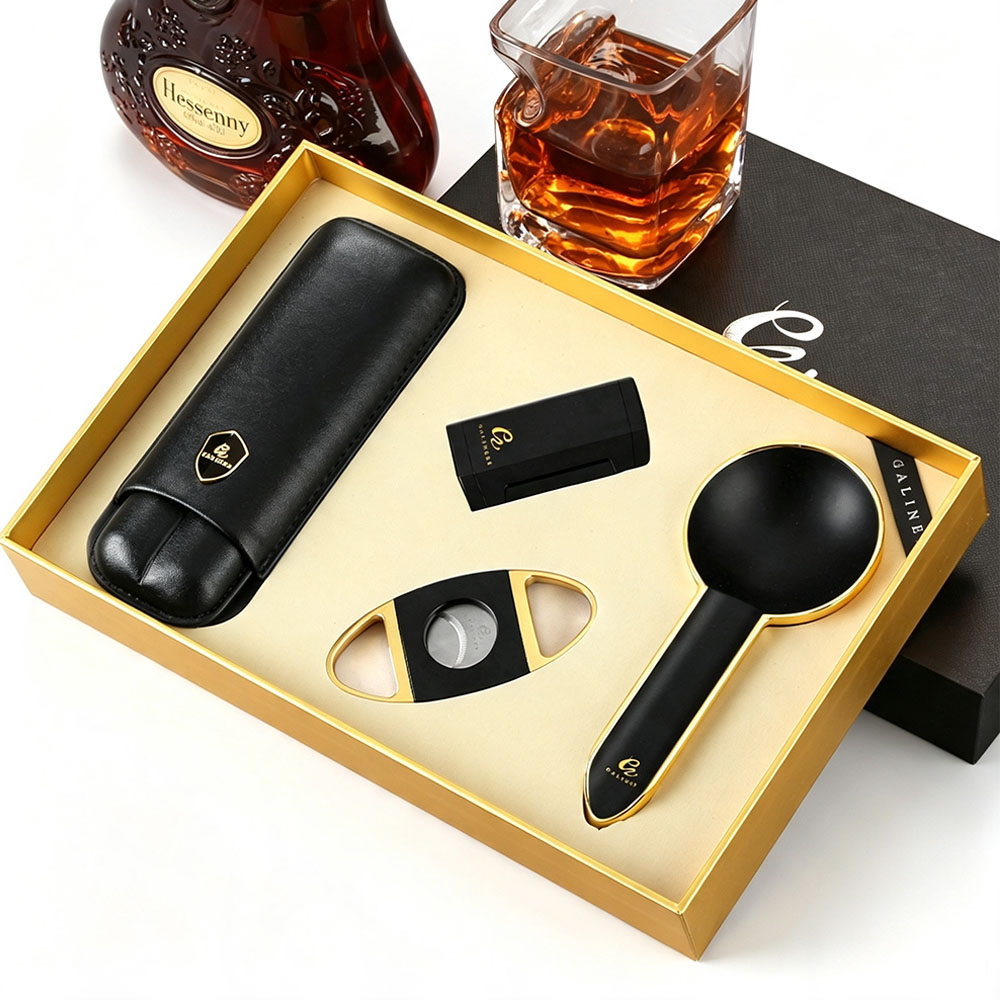 Cigar Cutter Set - GALINER Set Merokok Cerutu Logam Pemantik