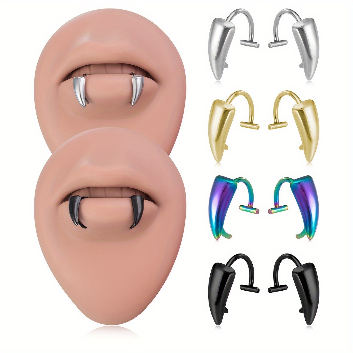 Men'S Vampire Accessories - 1 pasang cincin gigi taring vampir,