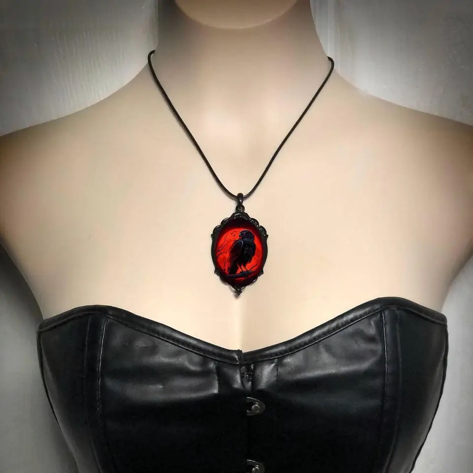 Gothic Vampire Owl Cameo kalun - Men'S Vampire Accessories ulasan dan harga