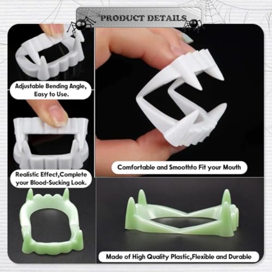 12 Buah Gigi Putih Halloween G - Men'S Vampire Accessories ulasan dan harga