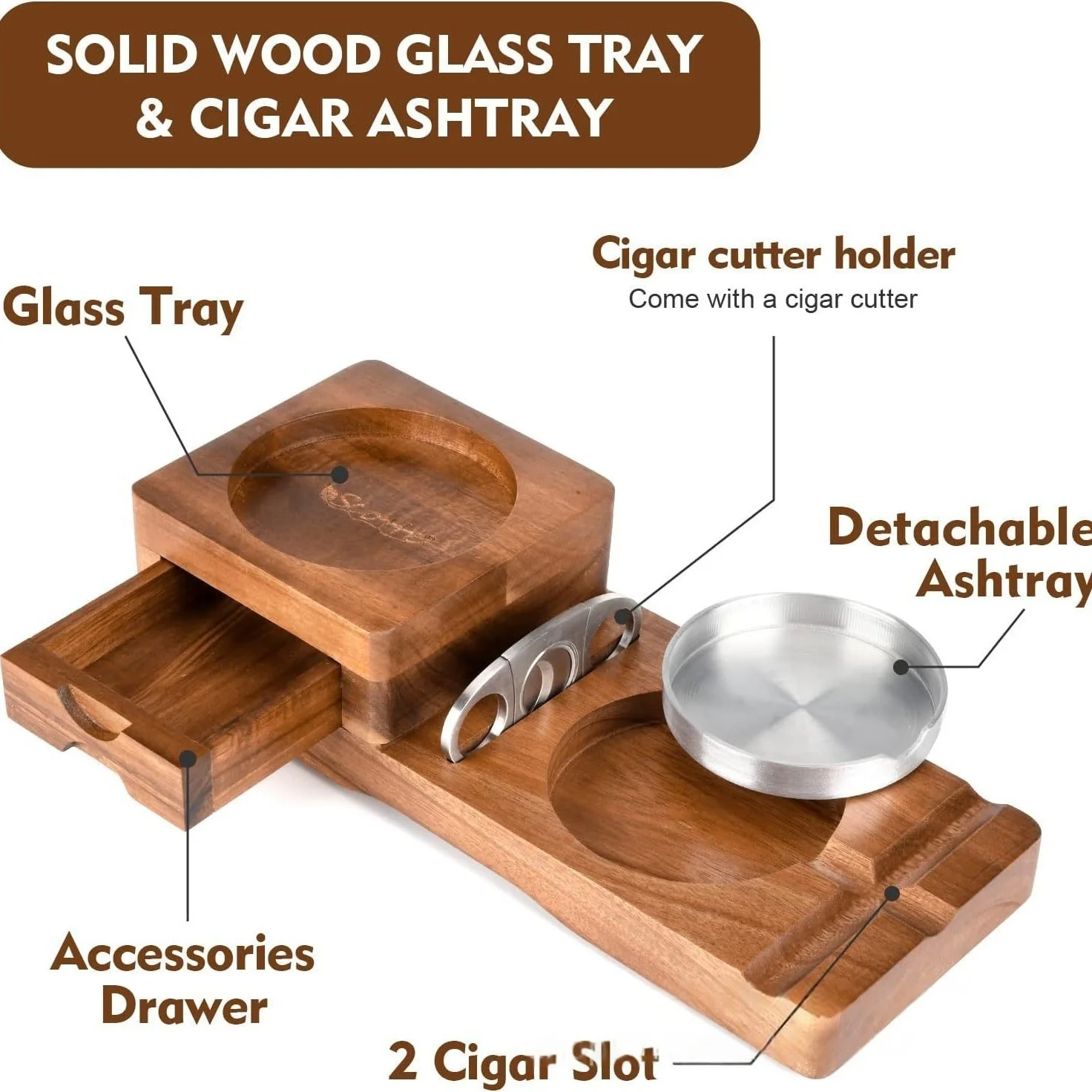 Kotak Aksesoris Cerutu Mewah d - Cigar Cutter Set ulasan dan harga