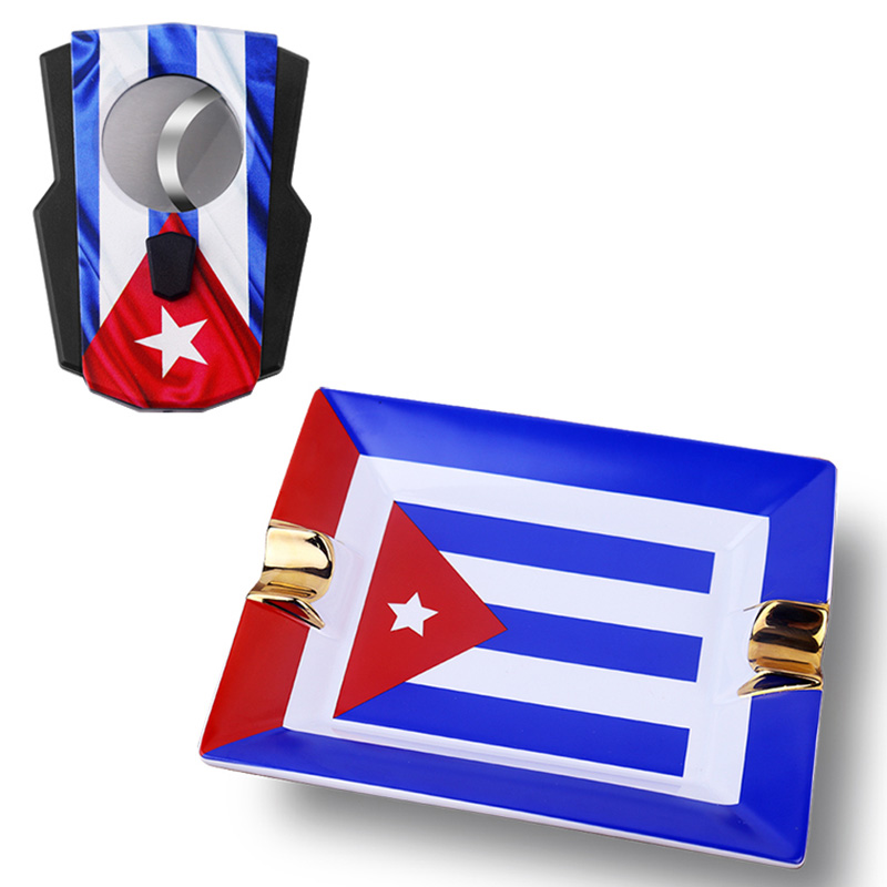 Set Cerutu dengan Bendera Kuba - Cigar Cutter Set ulasan dan harga