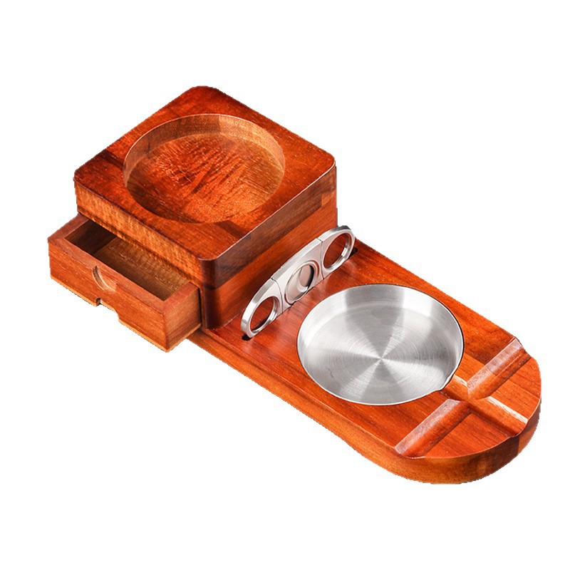 Nampan Asbak Cerutu Kayu Solid - Cigar Cutter Set ulasan dan harga