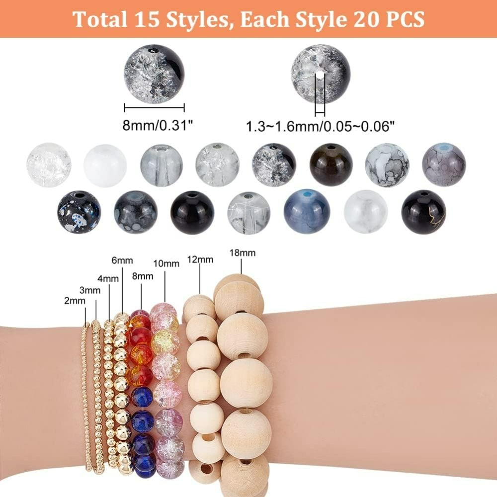 300 Buah 8Mm Manik-manik Kaca  - Men Accessories Jewellery ulasan dan harga